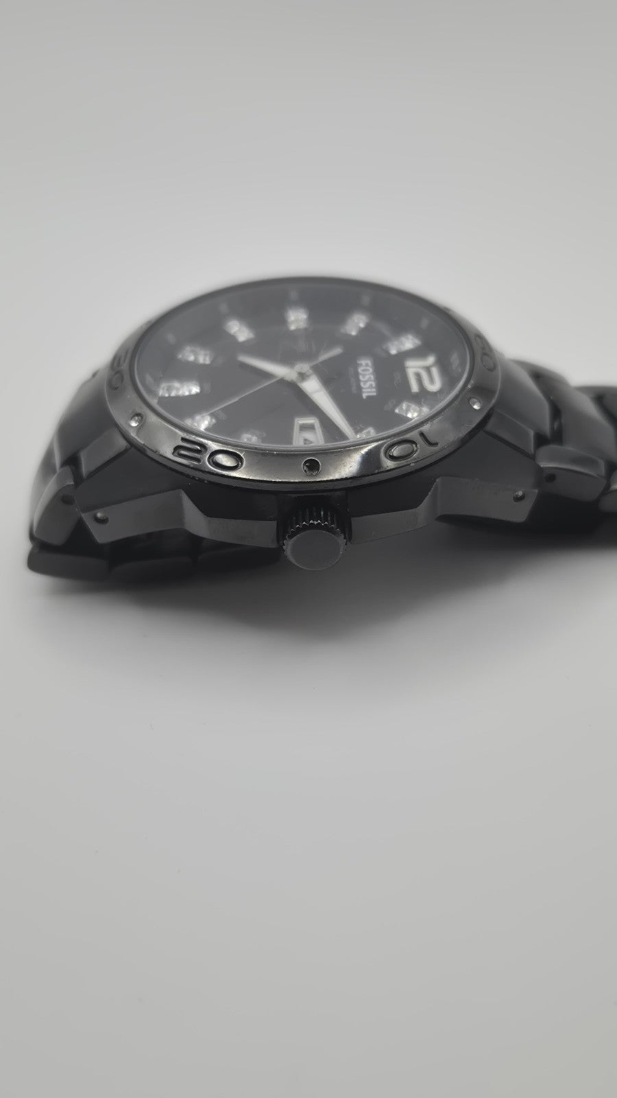 Fossil Men AM4174 Fashion Date Black Stainless Steel Quartz Watch3
