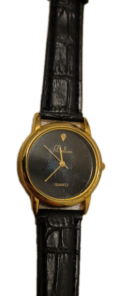 Gold Coloured Black Faced BELLINI Ladies Quartz Watch0