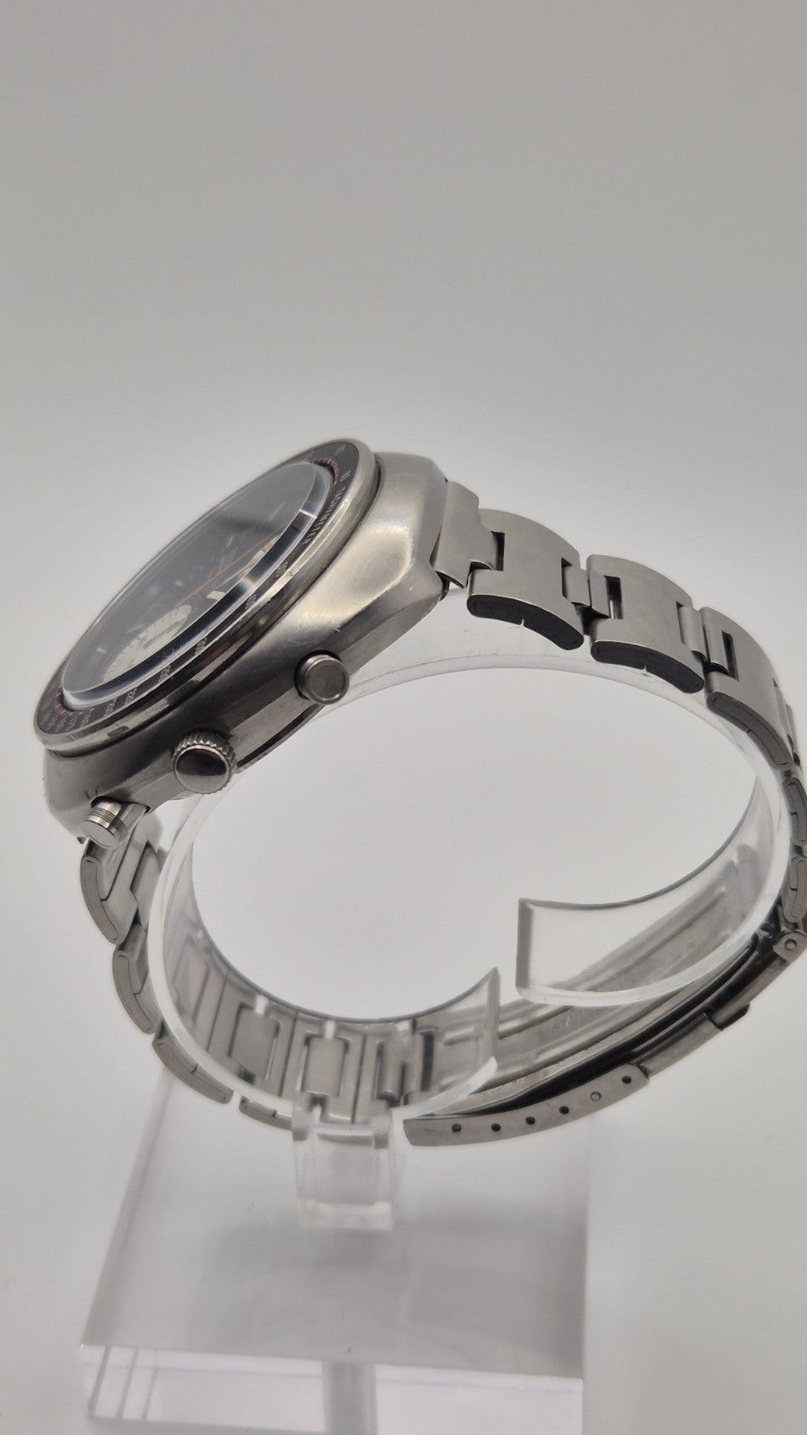 SEIKO 6138-0011 UFO Automatic Chronograph Watch Vintage Men's Black Dial 12