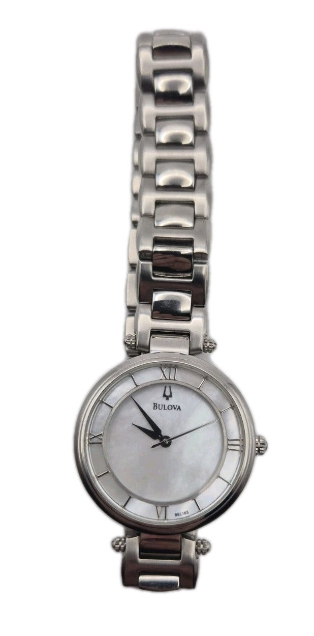 Ladies Bulova Dress Watch 96L185 Pearl Dial Steel 0