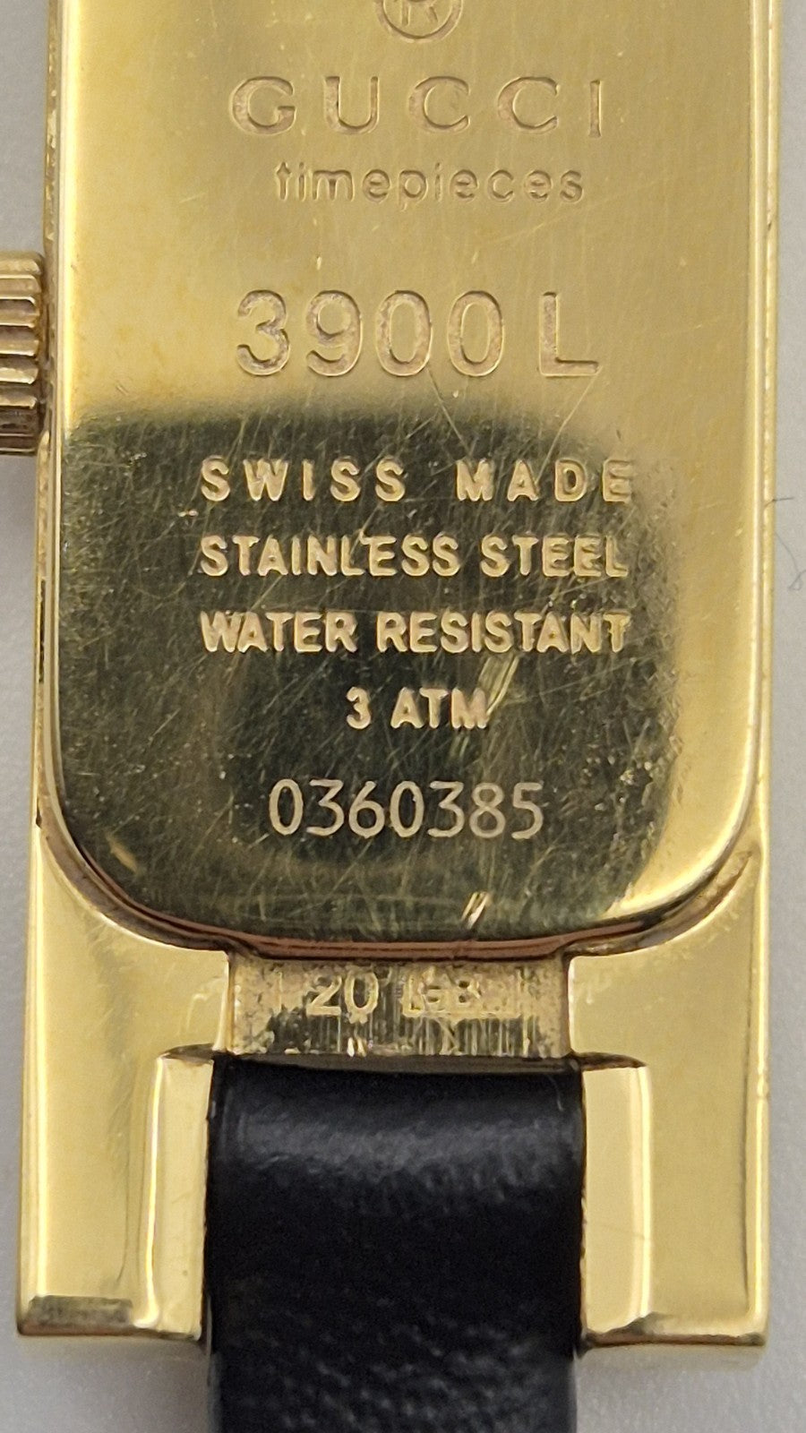 Gucci 3900L Gold Black Qz Women's Watch Vintage Used Working17
